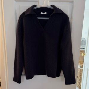 Aritzia Plush Cashmere Oversized Polo Sweater XS